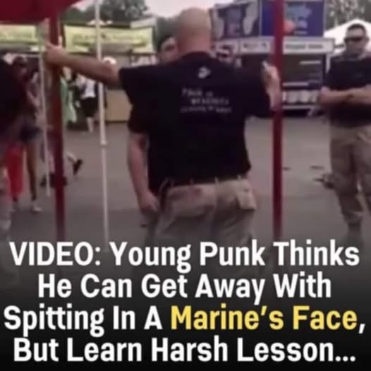 Young Punk Thinks He Can Get Away With Spitting In A Marine’s Face