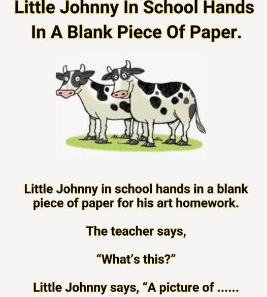 Little Johnny In School Hands In A Blank Piece Of Paper.