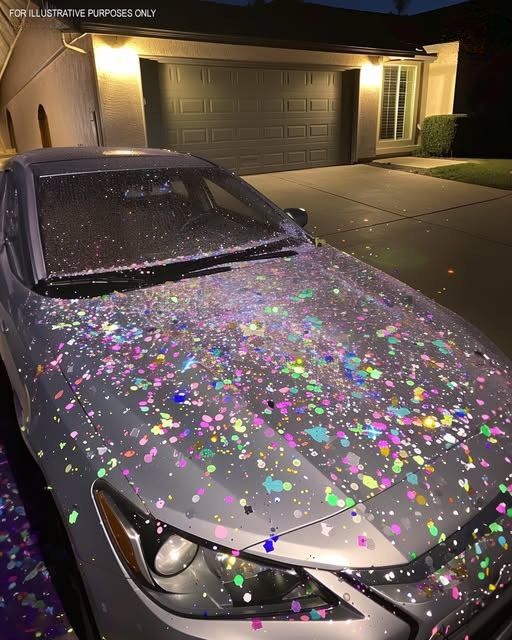 Someone Covered My Husband’s Car in Glitter – I Thought It Was a Neighbor’s Prank, but the Truth Stunned Me