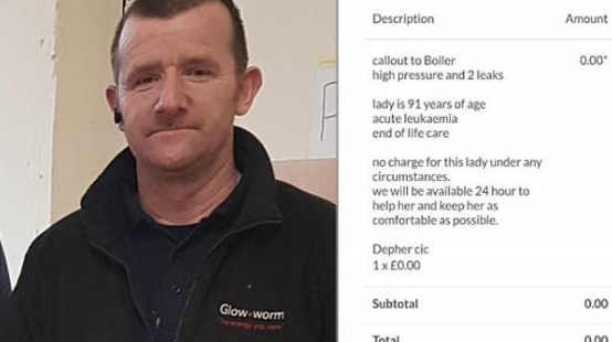 Kindhearted Plumber Fixes Elderly Woman’s Boiler, Charges Nothing