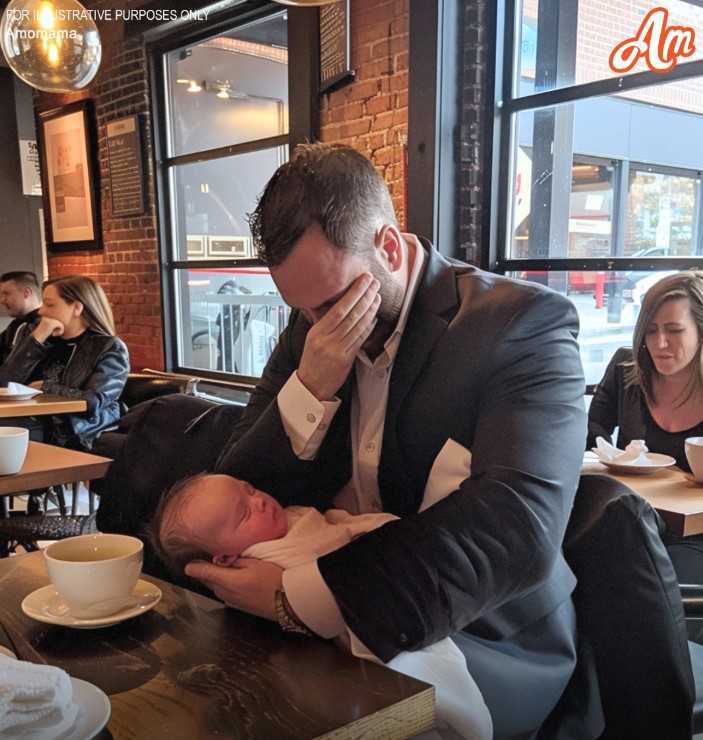 At a job interview, a girl meets a crying baby and urges him to kick the single dad out of the cafe.